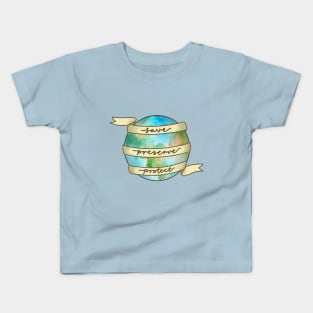 save preserve protect the earth | Global warming | Climate change Kids T-Shirt